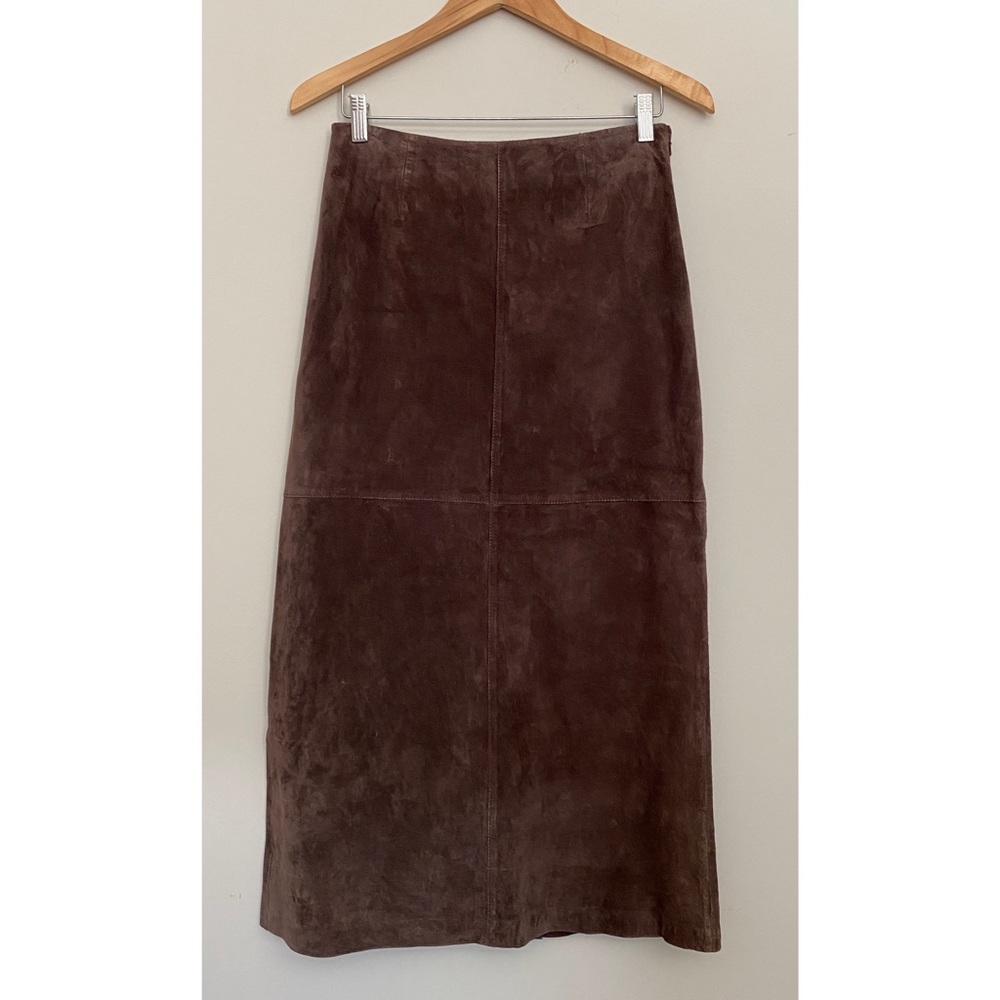 ✨NWT Genuine Suede Leather Midi Skirt